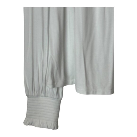 Boden Shirt Women 8 White Smocked Yoke Jersey Knit Top NWT Preppy Boho Cottage - Picture 8 of 15